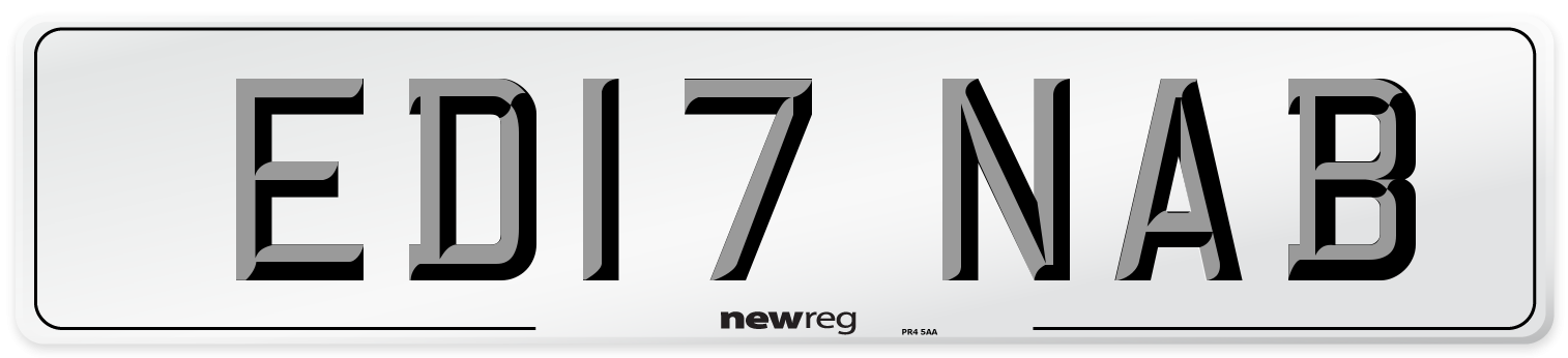 ED17 NAB Number Plate from New Reg